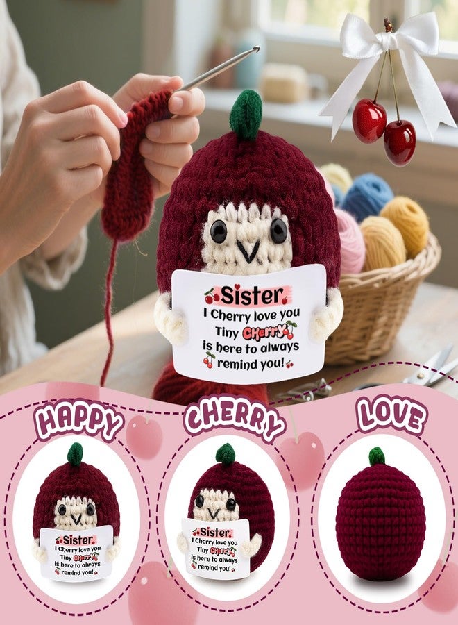 AICHPVOY Sister Stocking Stuffers for Sisters Birthday Gifts Sister Gift from Sisters Inspirational Support Crochet Animal Mini Handmade Positive Crochet Doll Animals Gift for Women - Image 4